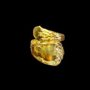 WMA Rogers Oneida Gold‎ plated spoon ring. Adjustable.